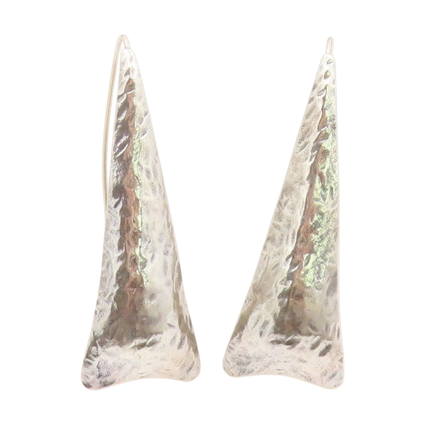 925 Sterling Silver Vintage Earrings OR PAZ ISRAEL Hammered Dangles  EG13963