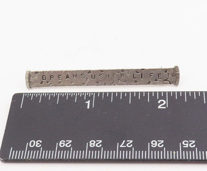 925 Sterling Silver Vintage Brooch Pin Engraved Dreams Usher Life Bar  BP12236