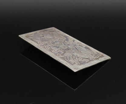 GUATEMALA 925 Silver  Vintage Carved Warriors Quetzal Brooch Pin  BP9881