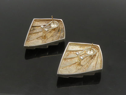 CHARLES KRYPELL 925 Silver & 14K GOLD  Vintage Modernist Drop Earrings EG11463