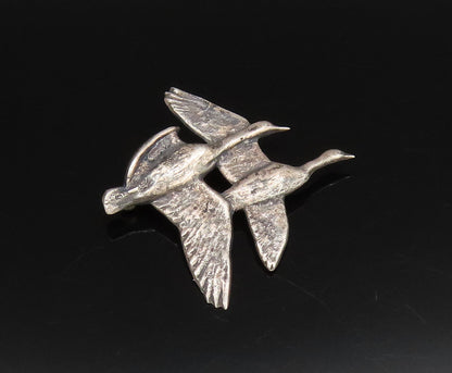 DESIGNER 925 Silver  Vintage Antique Two Birds Flying Brooch Pin  BP10019