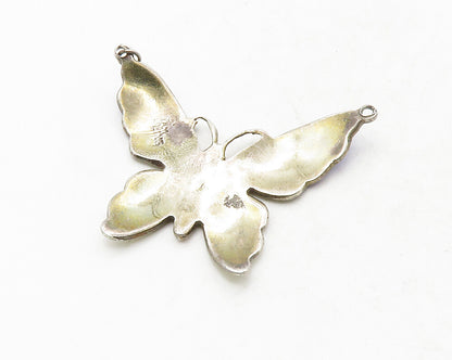 SIAM 925 Sterling Silver  Vintage Enamel Coated Butterfly Pendant  PT10444