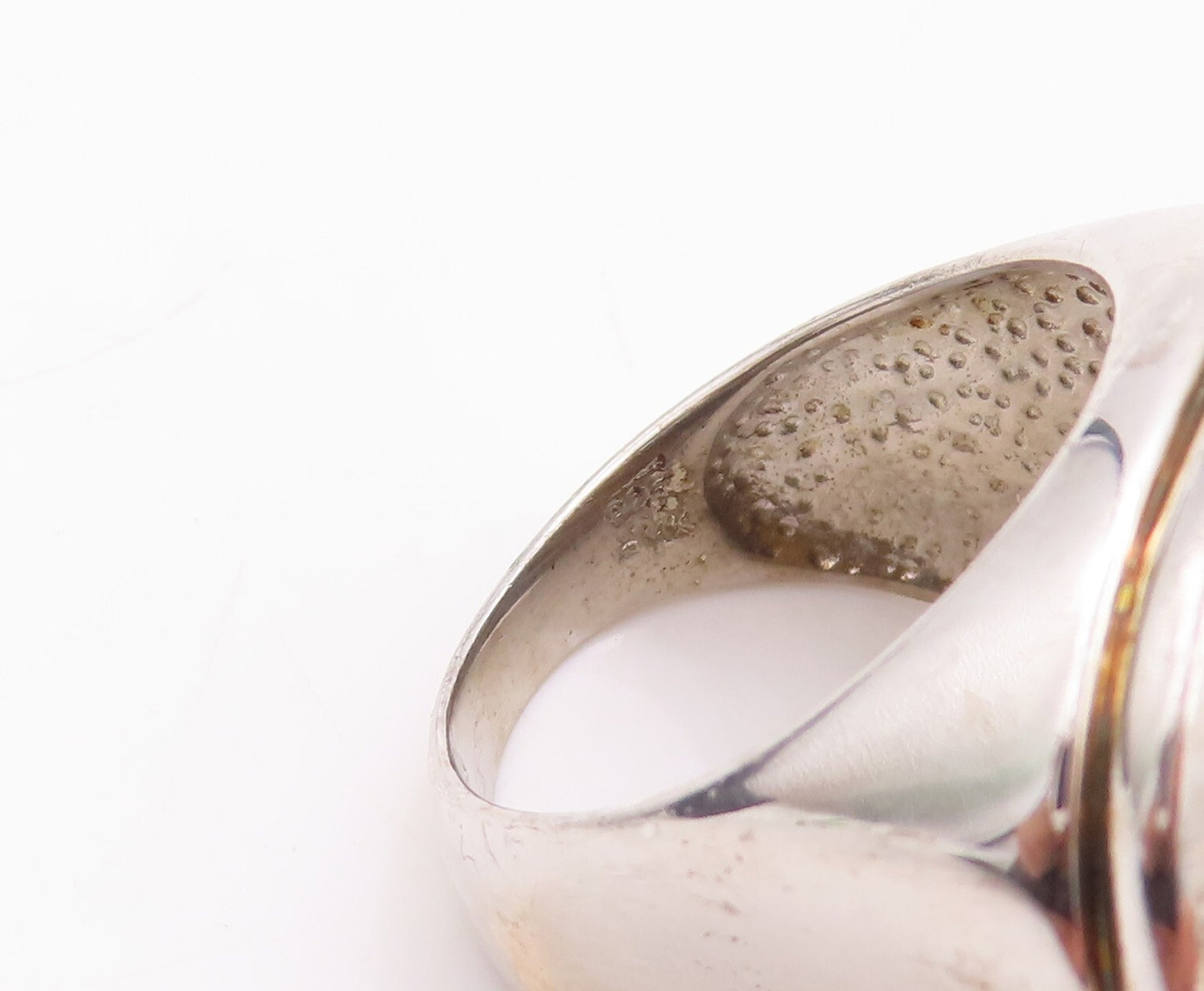 925 Sterling Silver Vintage Ring Large Square Tiger's Eye Inlay Sz 8  RG29534