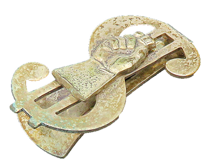 925 Sterling Silver  Vintage Rustic Dollar Sign And Hand Money Clip  TR2711