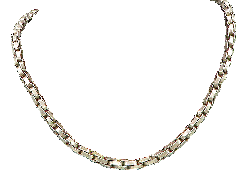925 Sterling Silver Vintage Interlocking Link Chain Necklace NE3803