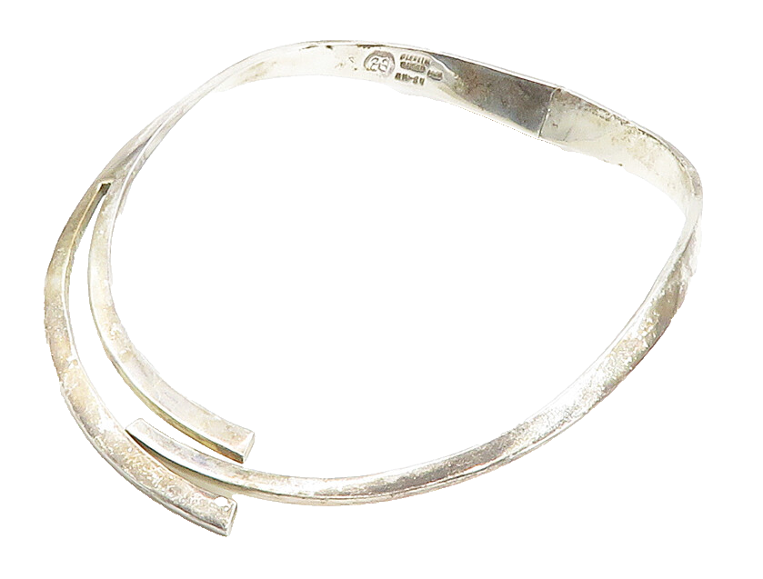 LOS BALLESTEROS 925 Sterling Silver  Vintage Modernist Collar Necklace  NE2577
