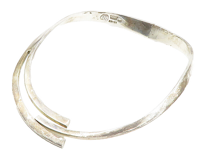 LOS BALLESTEROS 925 Sterling Silver  Vintage Modernist Collar Necklace  NE2577