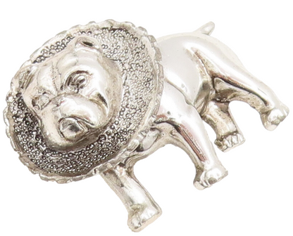 925 Sterling Silver Vintage Brooch Pin 3D Carved Pitbull With Pet Cone  BP10655