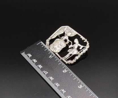 PERU 925 Silver  Vintage Antique Royal Dancing Cutout Brooch Pin  BP9876