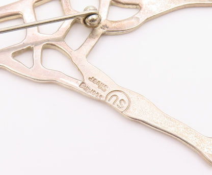 925 Sterling Silver  Vintage Shiny Cutout Giraffe Animal Brooch Pin  BP8213