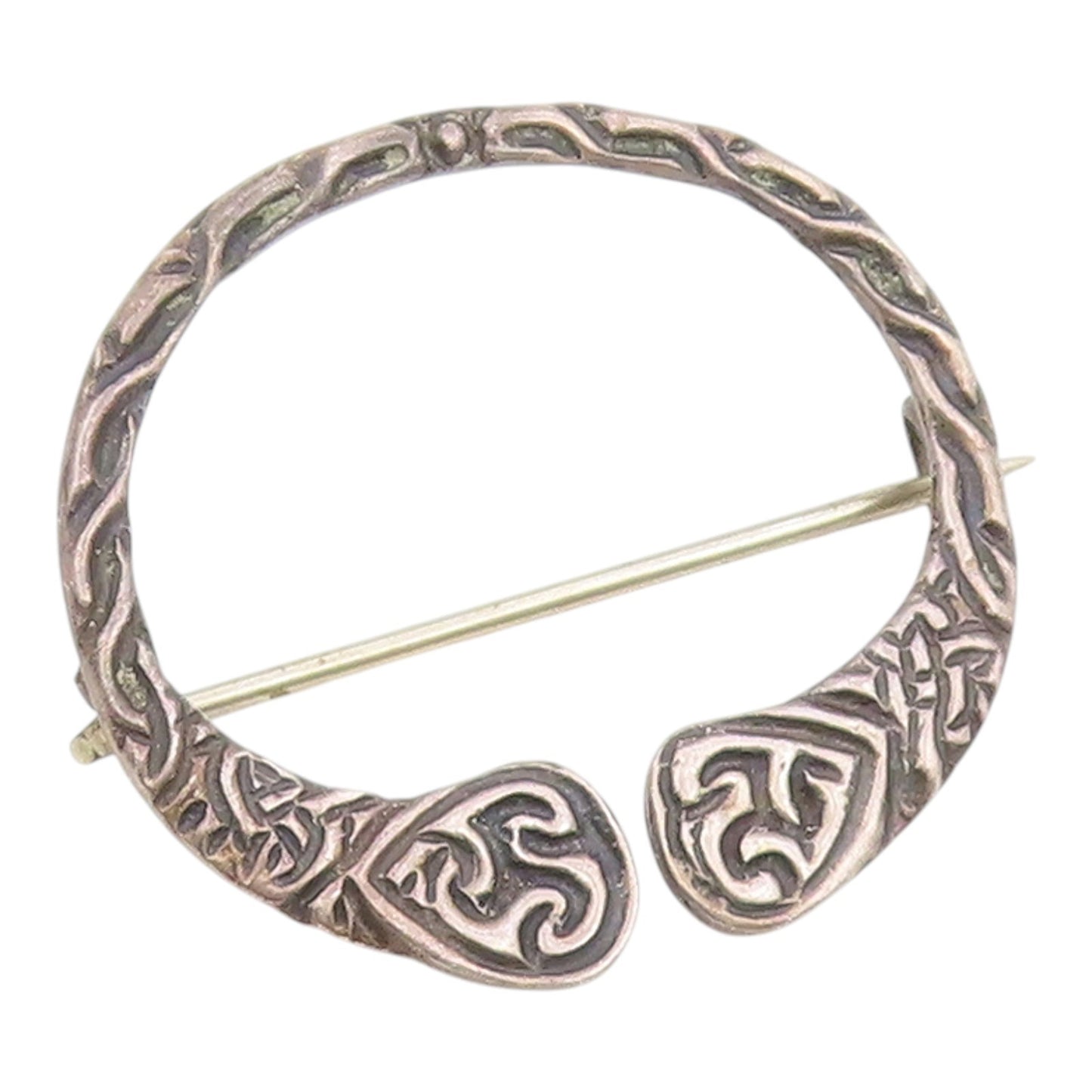 925 Sterling Silver Vintage Brooch IRELAND Celtic Weave Penannular Pin  BP12602
