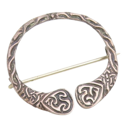 925 Sterling Silver Vintage Brooch IRELAND Celtic Weave Penannular Pin  BP12602