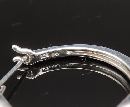 925 Sterling Silver Vintage Genuine Diamonds Infinity Hoop Earrings EG11871