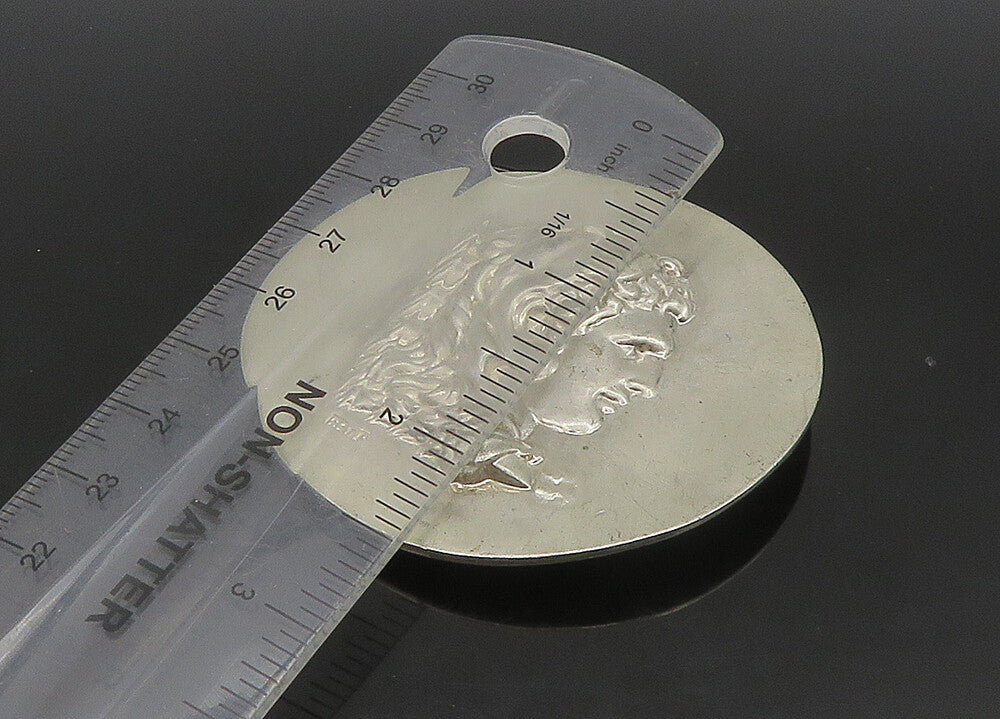 Bn F ECHO 925 Sterling Silver Vintage Heavy Ancient Figure Coin Medal TR3218