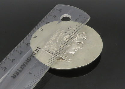 Bn F ECHO 925 Sterling Silver Vintage Heavy Ancient Figure Coin Medal TR3218