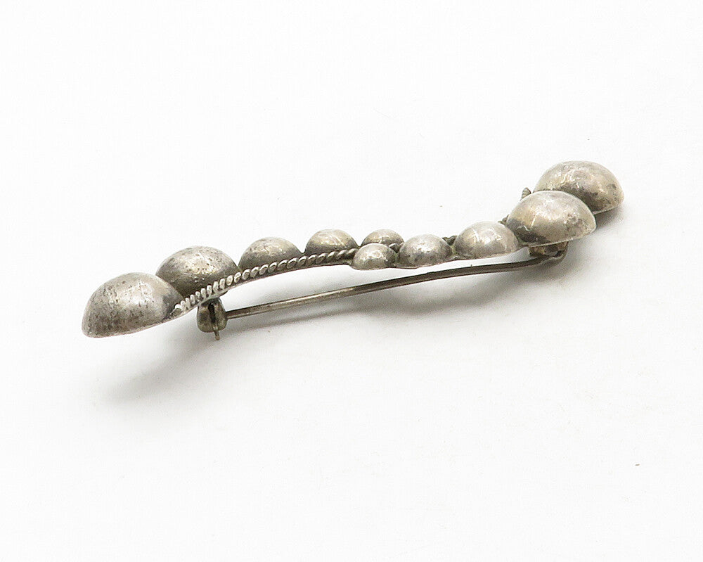 MEXICO 925 Silver  Vintage Graduated Dome Design Dark Tone Brooch Pin  BP4873