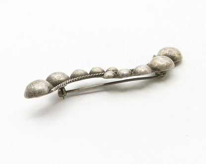 MEXICO 925 Silver  Vintage Graduated Dome Design Dark Tone Brooch Pin  BP4873