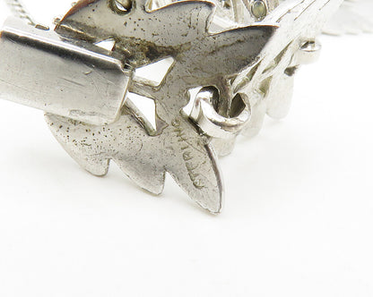 925 Sterling Silver  Vintage Sparkling Floral Leaf Vine Chain Bracelet  BT5210