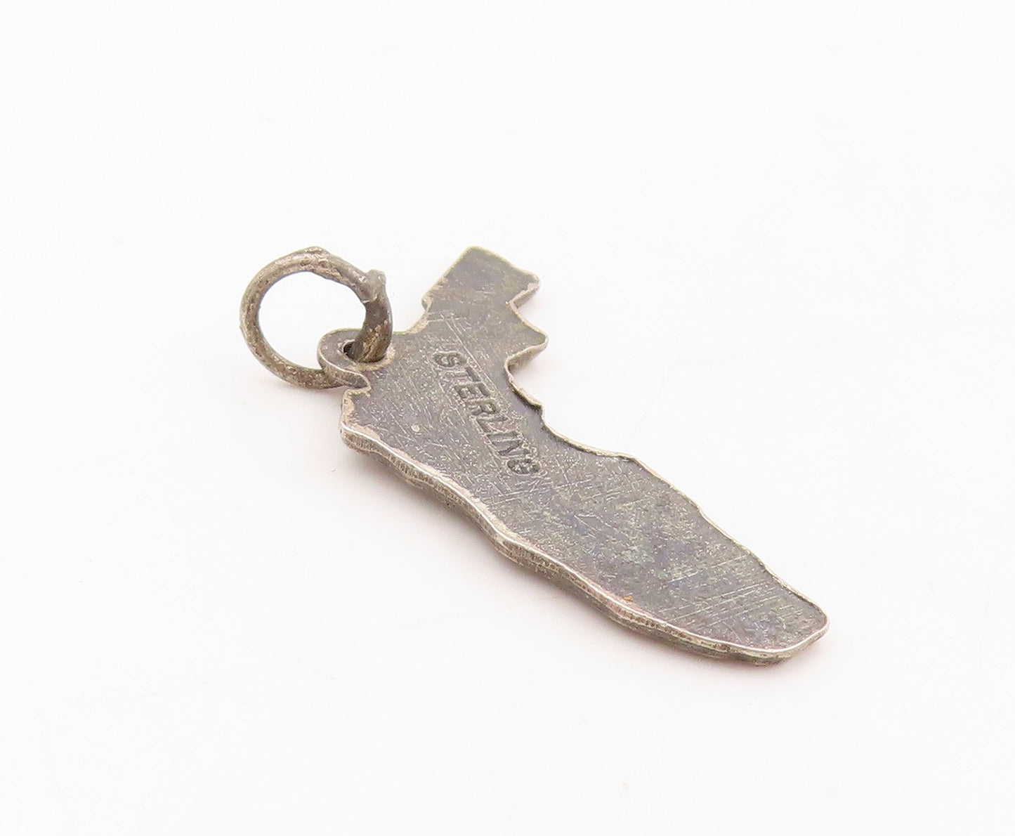 925 Sterling Silver Vintage Pendant Florida State With City Engravings  PT25391