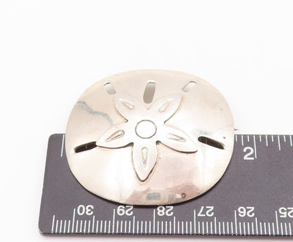 925 Sterling Silver Vintage Brooch Pin MEXICO Floral Carved Shield  BP10843