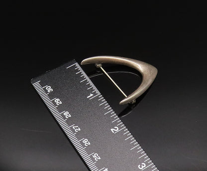 ARNE JOHANSEN DENMARK 925 Silver  Vintage Pointed Curved Brooch Pin  BP9789