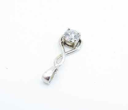 925 Sterling Silver  Cubic Zirconia Infinity Twist Petite Drop Pendant  PT4882