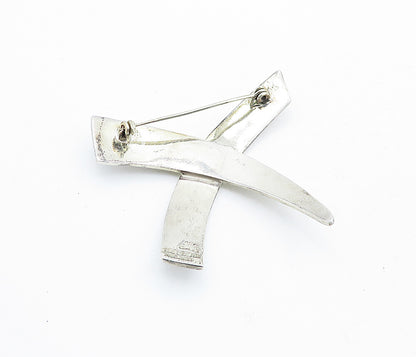 ERQUIDIA MEXICO 925 Sterling Silver Vintage Criss Cross Brooch Pin BP2753