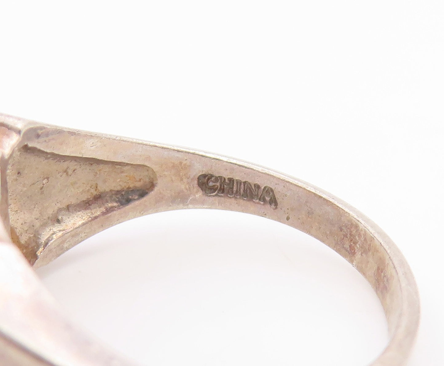 925 Sterling Silver Vintage Ring Marquise Cut CZ Statement Band  Sz 7  RG35971