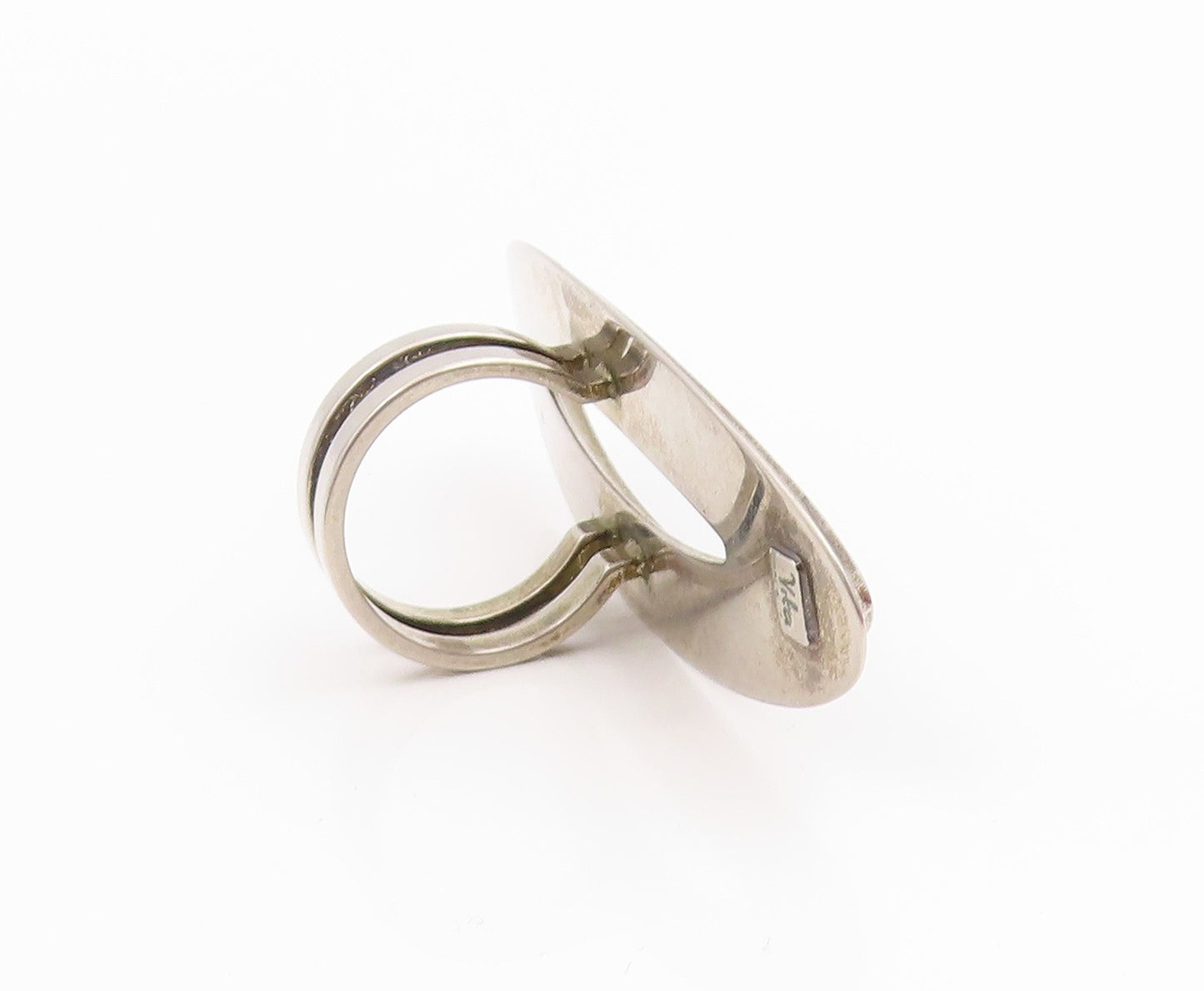 925 Sterling Silver Vintage Ring VIKA Modernist Large Oval Band  Sz 8.5  RG35500