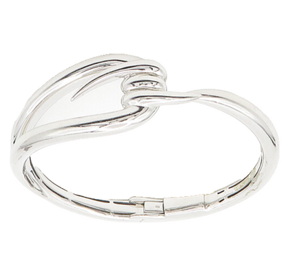 SW 925 Silver & 10K GOLD  Shiny Polished Pointed Loop Cuff Bracelet  BT7209