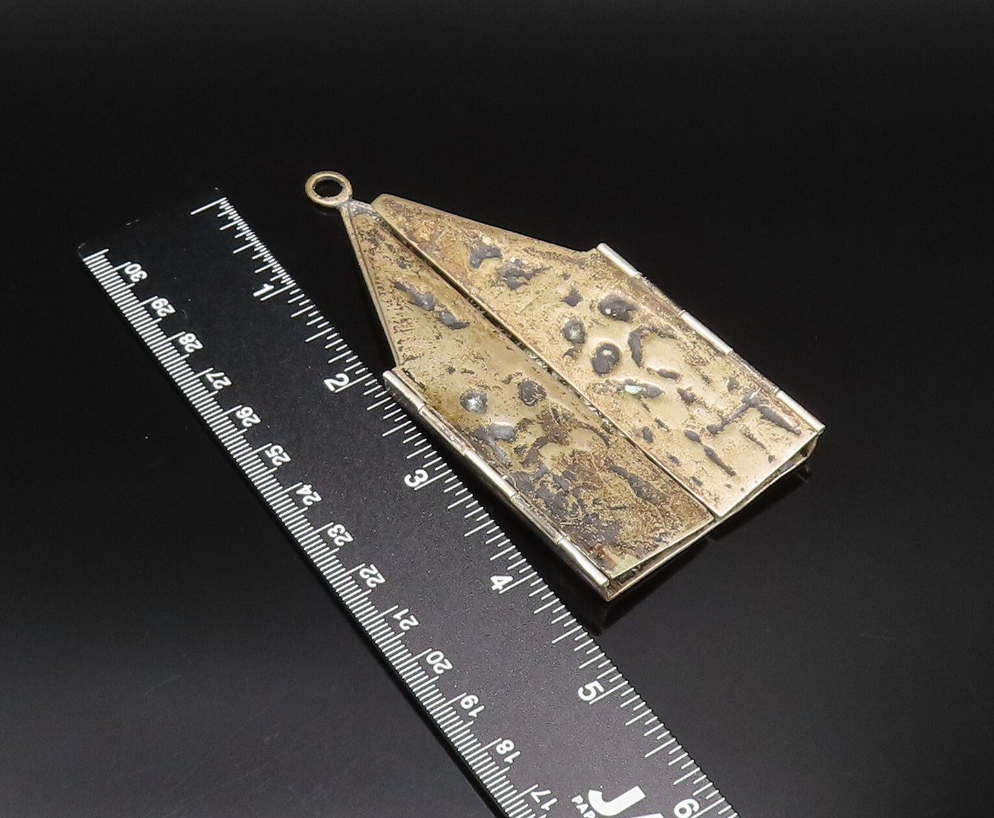 925 Silver Vintage Antique Large Religious Church Pendant (OPENS)  PT21750