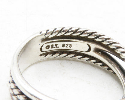 DAVID YURMAN 925 Sterling Silver Vintage Genuine Diamonds Band Ring Sz 7 RG12625