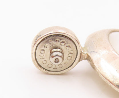 ESPO SIG 925 Silver  Vintage Shiny Mother Of Pearl Oval Dome Pendant  PT17719