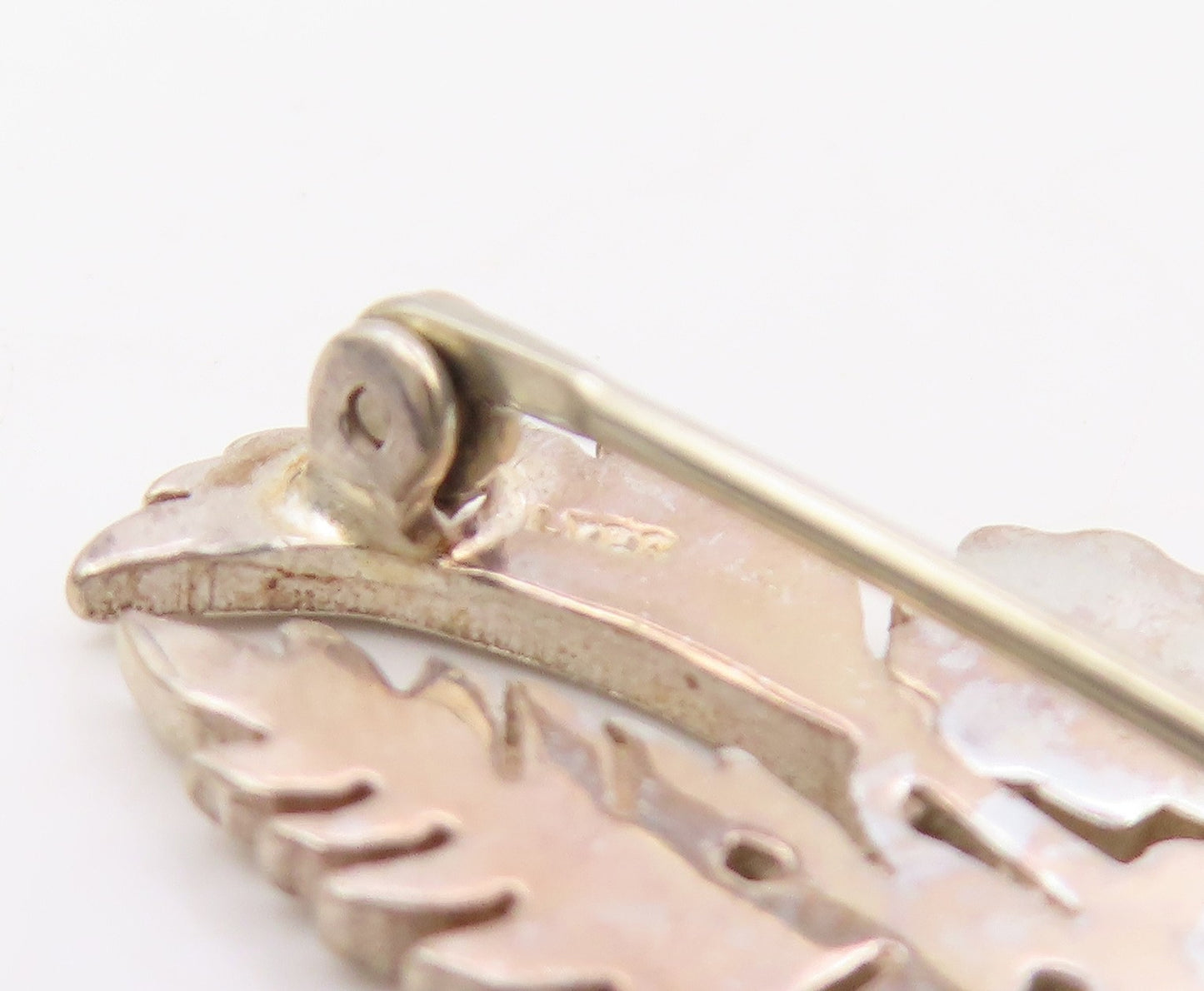 925 Sterling Silver Vintage Brooch Pin Openwork Flower & Leaf Motif  BP12239