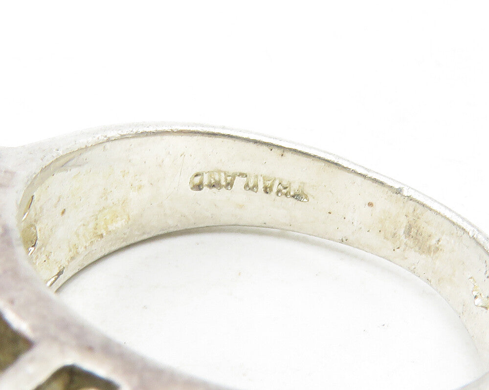 925 Sterling Silver  Vintage Bezel Set Cubic Zirconia Band Ring Sz 7.5 RG12072