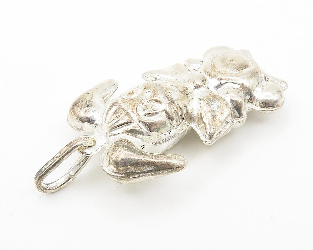 925 Sterling Silver  Vintage Shiny Hollow Bow Tie Bunny Rabbit Pendant  PT8467