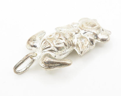 925 Sterling Silver  Vintage Shiny Hollow Bow Tie Bunny Rabbit Pendant  PT8467