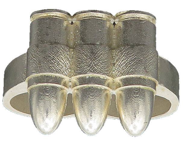 925 Sterling Silver Vintage Heavy Large Bullets 2 Finger Band Ring Sz 10 RG21344