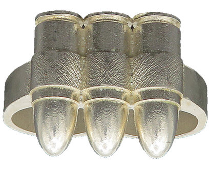 925 Sterling Silver Vintage Heavy Large Bullets 2 Finger Band Ring Sz 10 RG21344