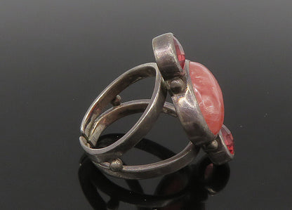 SAJEN 925 Silver Vintage Rhodochrosite & Pink Topaz Band Ring Sz 8 RG22549