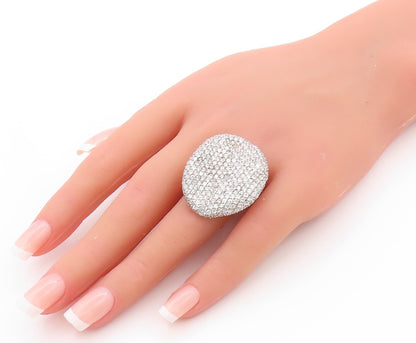 925 Sterling Silver Vintage Ring Brutalist CZ Inlay Disk  Sz 6  RG32836