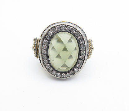 BELARGO 925 Sterling Silver  Vintage Faceted Topaz Cocktail Ring Sz 6  RG5327