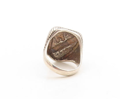 925 Sterling Silver Vintage Ring G&S Vietnam Horse Enameled  Sz 13.5  RG31317