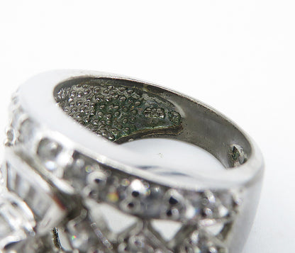 ROSS SIMON 925 Silver  Vintage Sparkling Cubic Zirconia Band Ring Sz 5  RG8572