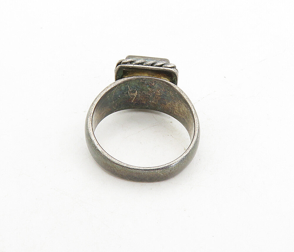 925 Sterling Silver  Vintage Cubic Zirconia Twist Cocktail Ring Sz 7  RG8697