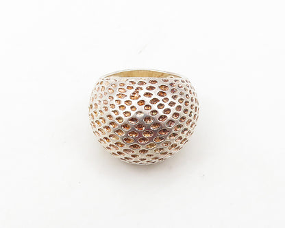 925 Sterling Silver  Vintage Shiny Dotted Dome Band Ring Sz 7  RG17425