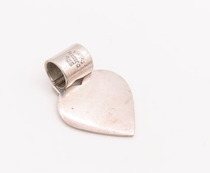 925 Sterling Silver Vintage Pendant MEXICO Minimalist Solid Love Heart  PT23357