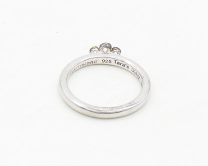 IRELAND 925 Sterling Silver Vintage Shiny 2 Tone Crown Band Ring Sz 7  RG19307