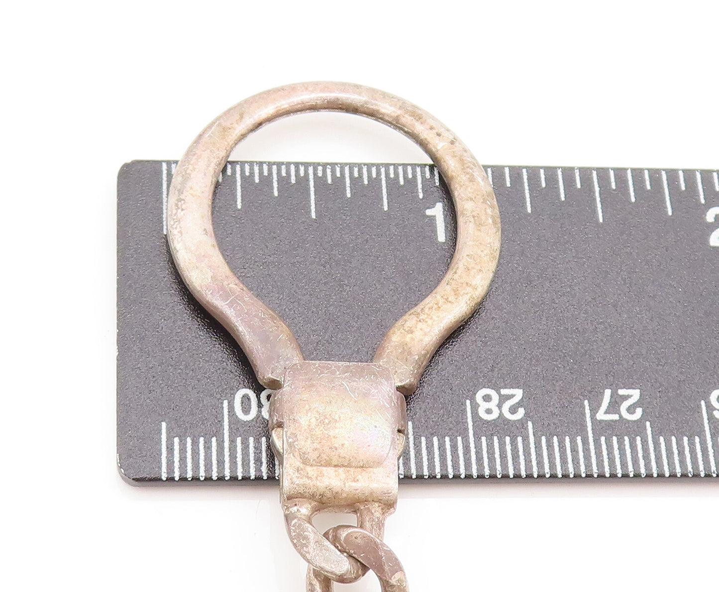 925 Sterling Silver  Vintage Religious Mother Marry & Jesus Keychain  TR3591
