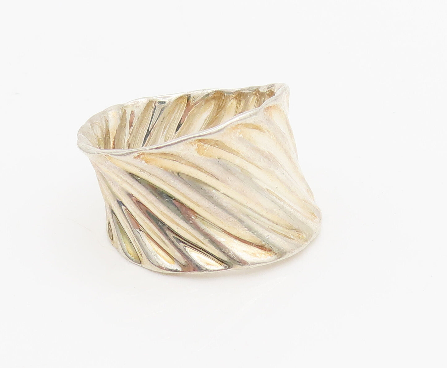 RLM STUDIO 925 Silver  Vintage Solid Fold Brutalist Ring Sz 9.25  RG27044
